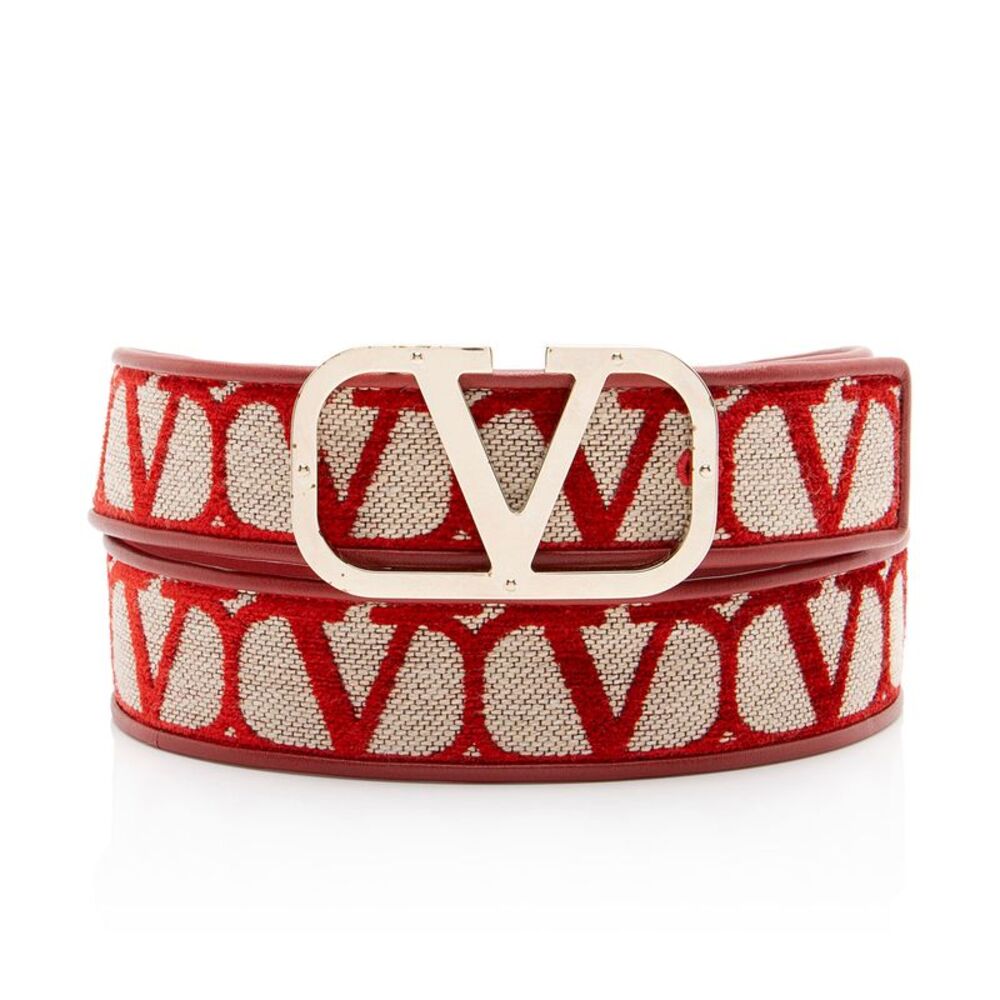Valentino Toile Iconographe VLogo Belt - Size 38 / 95